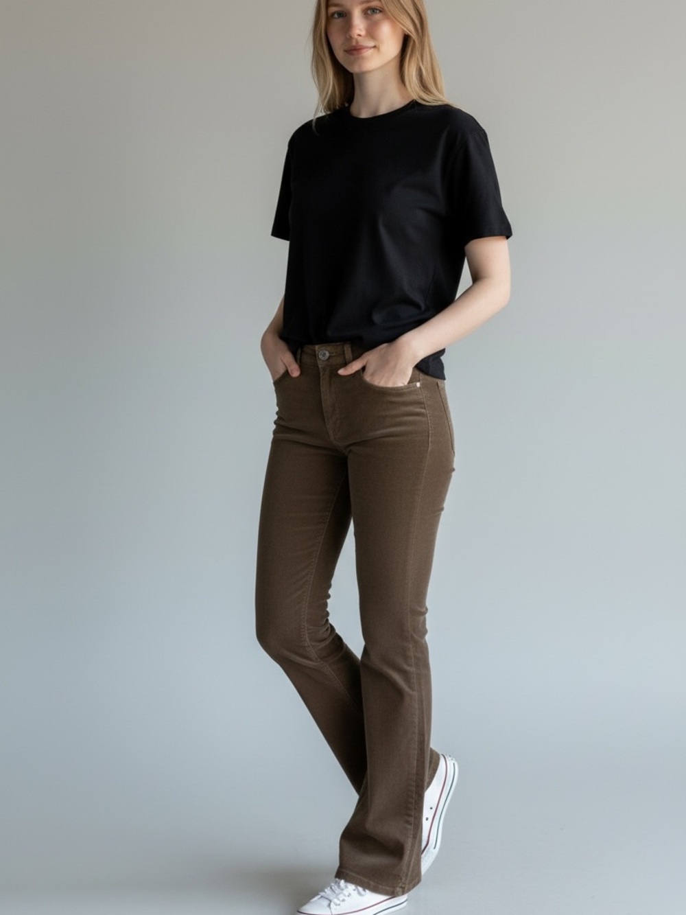 KUT from the Kloth Natalie Mid-Rise Bootcut Corduroy Pants in Brown Size 12 NWT